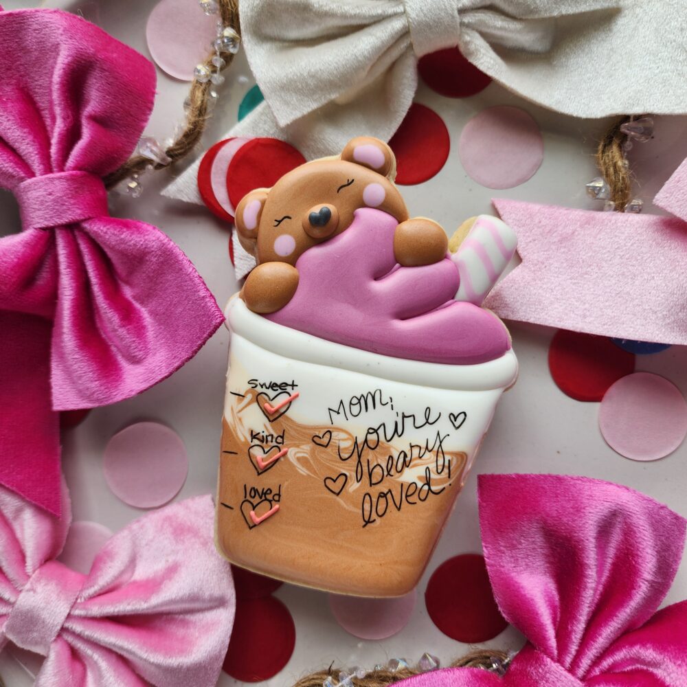 Beary Latte 1pc Personalized Cookie